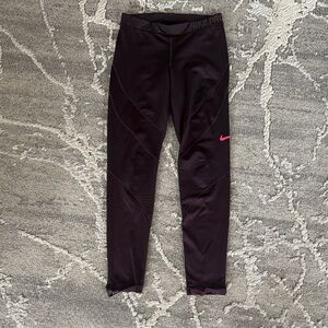 Nike Black Leggings with Pink Swoosh
